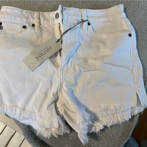 Just USA Women's Cream Jean Shorts